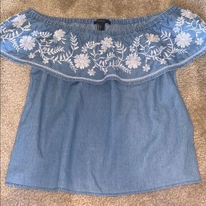 forever 21 off the shoulder blouse🥵